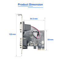 Tarjeta de Expansión Serial PCI-E de 2 Puertos para Uso en Escritorio, Adaptador PCI-E a DB9 RS-232 con Chip WCH382, Diseño de Altura Completa