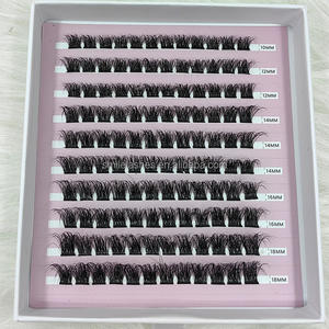 Mullidos racimos al por mayor racimo segmentado DIY Kit de extensión de pestañas autoaplicación <span class=keywords><strong>C</strong></span> <span class=keywords><strong>D</strong></span> Curl 240 piezas cinta precortada pestañas - Product Image 6