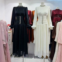 Ensemble de robe de soirée plissée à sequins pour femme, ensemble deux pièces, robe longue à manches longues perlées et robe maxi sans manches plissée