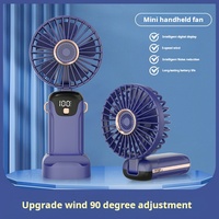 Vente en gros de ventilateur portatif pliable électrique Ventilateur portatif personnel à affichage numérique Mini ventilateur portatif rechargeable