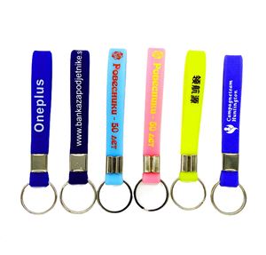 Personalised With <b>Keyring</b> Custom Logo Promotion Keychain Silicone Wristband - Product Image 3