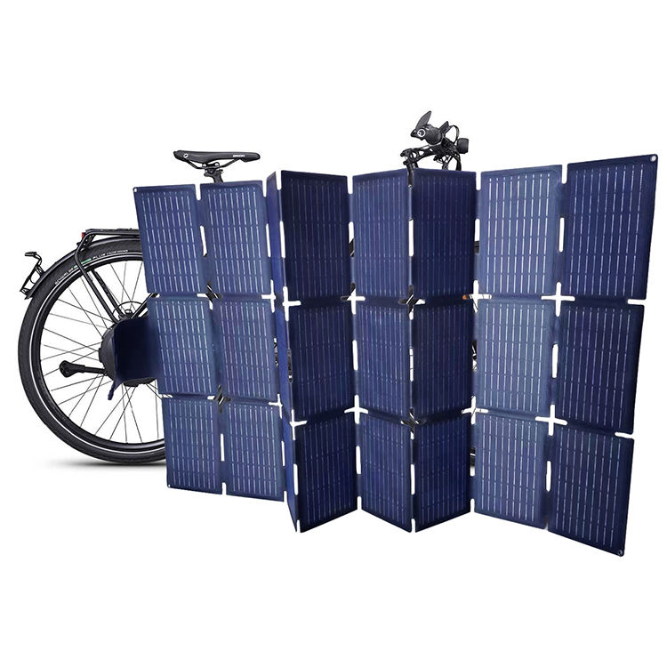 Ebike Solar Charger 100w 160w 200w Flexible Foldable Portable SUN PV  Electric Bike Battery Charger