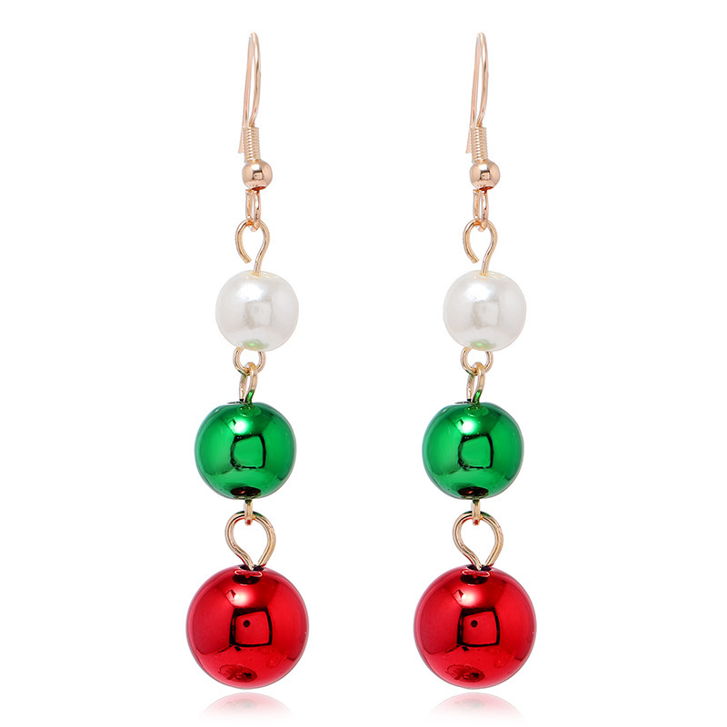 Boucles d'oreilles de Noël or blanc vert rouge ampoule