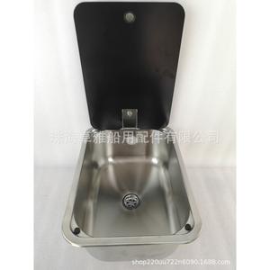Évier en acier inoxydable GR-566B avec couvercle en verre trempé 380*280*136 mm pour camping-cars et yachts, usage maritime - Product Image 4