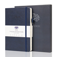 Boîte cadeau Pages d'impression de logo personnalisé Agenda de luxe personnalisé Agenda A5 en cuir PU couverture rigide Journal Carnet de notes