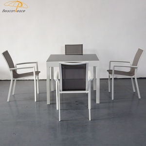 Ensemble table à manger et chaises extensibles <span class=keywords><strong>de</strong></span> <span class=keywords><strong>jardin</strong></span> en <span class=keywords><strong>aluminium</strong></span> pour patio extérieur moderne pour restaurant - Product Image 6