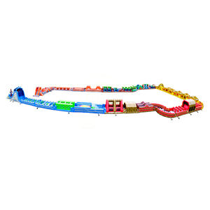 Pista paralela de PVC comercial, Castillo de salto inflable, juego de carrera de obstáculos, carrera de obstáculos inflable divertida para eventos de Carnaval - Product Image 3