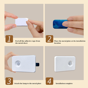 ไฟกลางคืนแบบชาร์จซ้ำได้พร้อมเซ็นเซอร์ตรวจจับความเคลื่อนไหว เปลี่ยนสีได้ RGB ไฟ LED ติดผนังแบบแม่เหล็กสำหรับบันได ตู้เสื้อผ้า ทางเดิน และห้องเก็บของ - Product Image 5