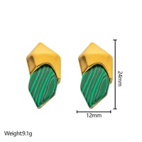 Boucles d'oreilles tendance vintage en acier inoxydable pour femme, motif géométrique, coquille d'ormeau, cœur ajouré en forme de C, plaqué or 18 carats, à clipser