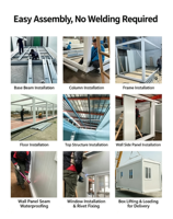Aires de logement pour employés, maisons conteneurs à montage rapide, zones de vie modulaires préfabriquées pour ouvriers d'usine