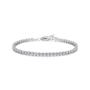 Pulsera Fina de Plata de Ley S925 con Circonitas Completas, Diseño Tenis, para Mujer, Lujo, Versátil, Ajustable, Joyería de Muñeca, Venta Caliente 2026 - Product Image 1