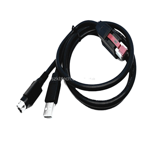 24V USB Power Plug to USB a Male and Hosiden 3Pin Din POS System Compatible Data Y Cable