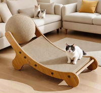 Chaise inclinable intégrée moderne et classique, écologique, avec boule à gratter pour chat, jouet en bois de sisal résistant à l'usure, griffoir et nid pour chat