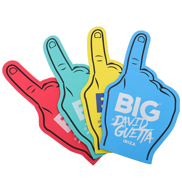 Professional Factory Custom Logo Colorful Thicken Eva Foam Sponge Finger Palm Hand Glove Cheering Gesture Props for Party Favors
