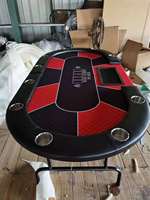 Table de jeu de Poker Texas hol'em pliante avec Rail rembourré 10 joueurs Table de Poker Texas 94x47 pouces