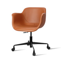 [En Stock] Chaise d'ordinateur en cuir design, chaise de bureau décontractée de luxe léger, chaise de bureau à domicile confortable, ergonomique et réglable en hauteur haut de gamme