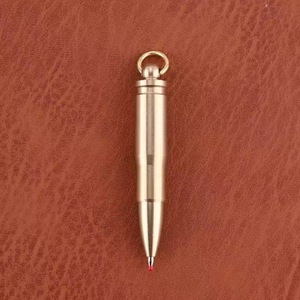Bolígrafo con Forma de Bala de Latón, Tinta Negra, para Oficina y Escuela, Diseño Elegante y Portátil - Product Image 2