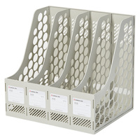 Modèle 858 Classeur A4 en maille plastique pour école Porte-revues de bureau à 4 colonnes Boîte de rangement de données pour archives de papeterie de bureau