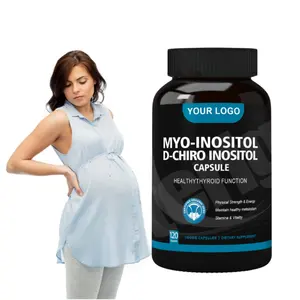 Cápsulas de suplementos OEM myo e d-chiro inositol cápsulas de vitamina Myo inositol de vitamina vegana folato