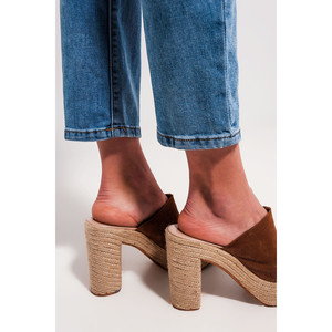 กางเกงยีนส์ทรงตรงเอวสูงแต่งเข็มขัด สีไลท์วอช - Product Image 3