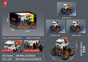 Vente en gros directe d'usine de camions jouets de série à thème militaire et spatial jouets en métal avec amortisseurs et caractéristiques de cascades - Product Image 3