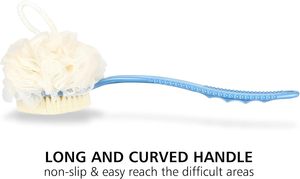 Shower Body <b>Brush</b> Long Handle Bath <b>Brush</b> Loofah Body <b>Scrub</b> Sponge 2 in 1Handheld on a Stick for Body - Product Image 2