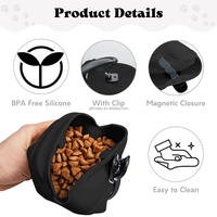 Custom LOGO Dog Training Pouch Magnetic Closing Silicone Dog Treat Pouch with Clip