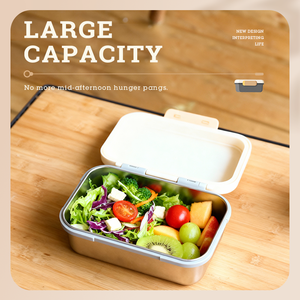 Bol à salade isotherme à double paroi en acier inoxydable <span class=keywords><strong>de</strong></span> 1000 ml, boîte à bento, garde les aliments frais, parfait pour le déjeuner au bureau - Product Image 2