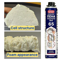 Mousse de polyuréthane GAOSHIDE Modèle 65 Grade A2 750g à faible rétrécissement, haute résistance, ignifuge, agent de calfeutrage