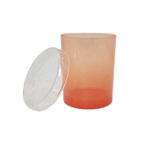 Bocaux à bougies <span class=keywords><strong>en</strong></span> <span class=keywords><strong>verre</strong></span> translucide ombré rose pâle METURE 15 oz avec base épaisse, contenants de cire parfumée de luxe pour la décoration intérieure - Product Image 1