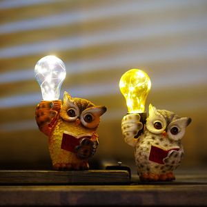 [Offre Spéciale] Ornements solaires lumineux en forme <span class=keywords><strong>de</strong></span> hibou pour l'extérieur, décorations <span class=keywords><strong>de</strong></span> jardin et <span class=keywords><strong>de</strong></span> cour en résine, artisanat - Product Image 3