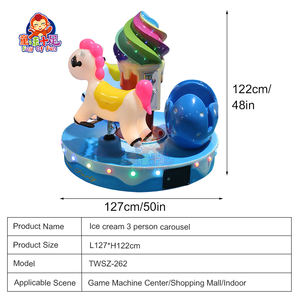 <span class=keywords><strong>Mini</strong></span> portátil Merry Go Round Ride para niños Máquina de entretenimiento que funciona con monedas - Product Image 4