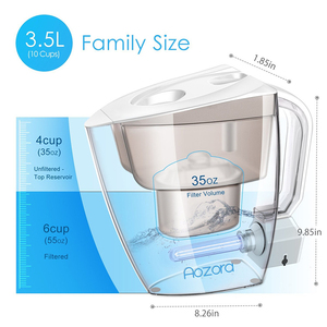 Jarra de agua con filtro para el hogar, reemplazo de jarra de agua alcalina saludable, con luz UV - Product Image 4