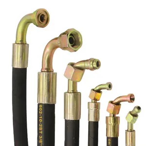 Divers tuyaux haute pression, tuyaux hydrauliques, tuyaux en caoutchouc tissés en fil d'acier, résistants à la haute pression et au vieillissement