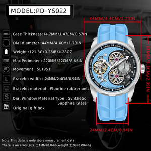 Nuevo Reloj Mecánico Automático PAGANI DESIGN YS-022 Tourbillon Skeleton para Hombre, Caja de Acero Inoxidable Luminosa - Product Image 6