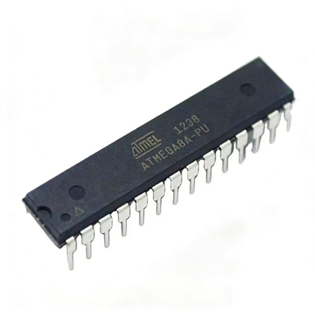 ATMEGA8A-PU 8-bit Microcontroller 8KB Flash 28DIP IC Chip for Embedded Systems Industrial Automation MCU Applications