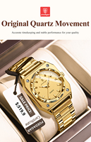 Nuevo para Poedagar 788, reloj de cuarzo de moda cuadrado dorado para niñas, resistente al agua, personalizable, banda de acero inoxidable, esfera de cristal