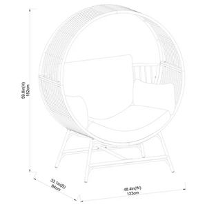 เก้าอี้หวายทรงกลมสำหรับกลางแจ้ง ยี่ห้อ YASN Gardens รุ่น <span class=keywords><strong>Bellamy</strong></span> Patio เก้าอี้ทรงกลมสำหรับสวนสไตล์โมเดิร์น เก้าอี้หวายทรงกลมสำหรับลานบ้าน - Product Image 3