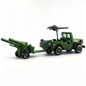 <span class=keywords><strong>Jouet</strong></span> de construction <span class=keywords><strong>militaire</strong></span> Willys <span class=keywords><strong>Jeep</strong></span> en blocs ABS, <span class=keywords><strong>jouet</strong></span> de construction DIY avec modèle de canon M101A1, <span class=keywords><strong>jouet</strong></span> éducatif d'histoire pour garçons - Product Image 6
