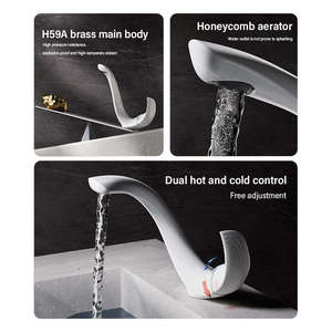 Rubinetto Miscelatore Monocomando da Lavabo in Ottone Massiccio con Maniglia Curva, Montaggio su Piano, Finitura Spazzolata, Acqua Calda e Fredda, Personalizzabile, Moderno e di Tendenza, per Ingrosso - Product Image 4