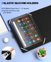 MoKo Béquille en cuir PU durable et bien conçue Étui universel pour tablette Étui pour clavier pour tablettes Samsung iPad 7 8 pouces