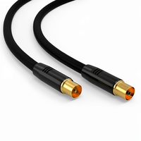 10m Schwarzes IEC Koaxialkabel Stecker/Buchse Premium HDTV Antennenkabel |   Digitales TV-Radio DVB-T/T2 DVB-C DAB Wandhalterung