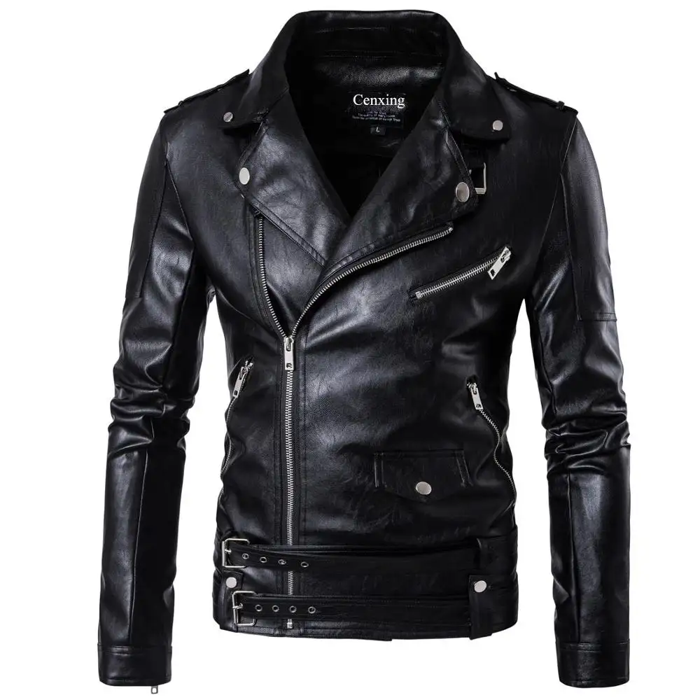 1pcs accept mens leather jackets Autumn Winter PU leather jackets men black leather jacket for men