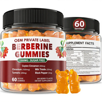 Complément alimentaire à base de berbérine, bonbons gélifiés au complexe de berbérine avec cannelle de Ceylan et berbérine HCL pour le métabolisme et la santé intestinale, 60 unités
