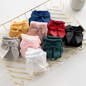 XIANGHUI Offre Spéciale petites filles bébé genou chaussettes hautes cheville chaussettes doux coton bébé <span class=keywords><strong>bas</strong></span> nœud à volants chaussettes - Product Image 4
