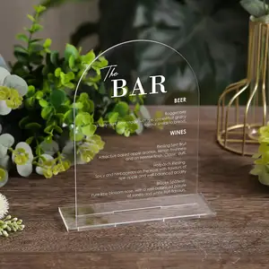 Panneau de table en acrylique transparent de haute qualité personnalisé pour mariage avec socle vierge pour bricolage de chiffres