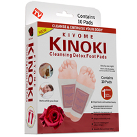 10 Patchs Détoxifiants aux Herbes par Boîte – Nettoyage des Pieds, Patchs Détox au Gingembre et au Sel, Kinoki