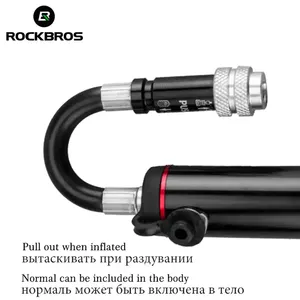 ROCKBROS pompa udara ban sepeda, pemompa udara Mini tekanan tinggi portabel dengan pengukur tekanan - Product Image 6
