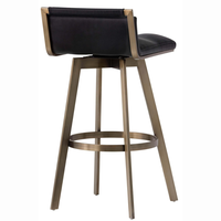 Tabouret de bar en cuir, siège pivotant, design souple, moderne,