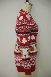 Custom <strong>Women</strong> <strong>Christmas</strong> Jacquard Sweater Reindeer Snowflake Knit Pullover Casual Spring Winter Holiday <strong>Jumper</strong> - Product Image 4